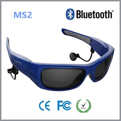 China Blue Frame HD 720P Smart Video Glasses Bluetooth For Security , Sport , Driver for sale