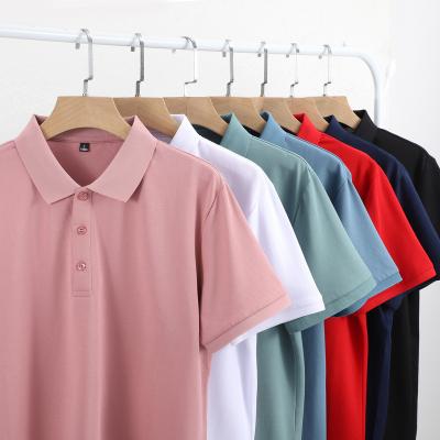 China Pique Fabric 50% Cotton 50% Polyester Quick Production Anti-Wrinkle Lint Free Quick Production Men's Polo Collar T-Shirt for sale