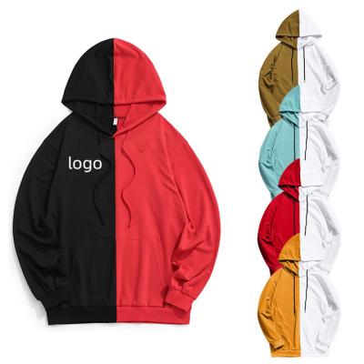 China Other Pullover OEM Customized Design Two Color Colorblock Hoody Half And Half Colored Multi Block Split 2 Two Tone Color Hoodie for sale