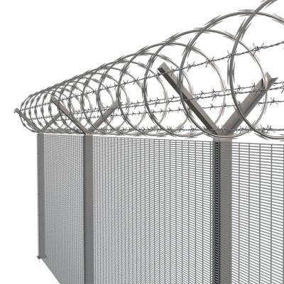 China Sustainable Factory And Exporter PVC Coated 3d Welded Curved Type Wire Mesh Fence With Fishing Post for sale