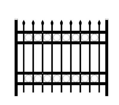 China Sustainable Black Metal Fencing Decorative Wrought Iron Fence Panels For Sale for sale