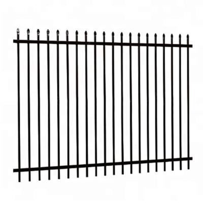 China Sustainable Fence Panels Home Garden Tubular Black Aluminum Powder Coated Top Spear Metal Fencing for sale