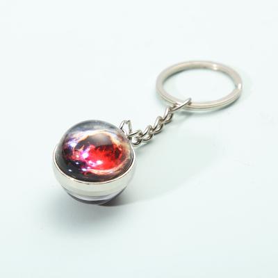 China Glass Cabochon Key Chain Pendant Key Ring New Galaxy Key Chains Souvenir Gift Universe Outer Space Double Side Glass Lovers Gifts for sale