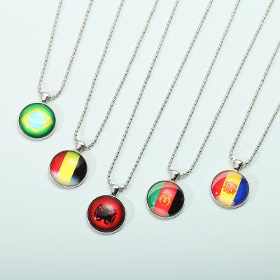 China Environmentally Friendly Fashion Women Jewelry Gift Glass Alloy Cabochon Pendant Chain Necklaces For Women for sale