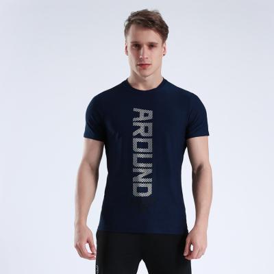 China Wholesale Customized Men's Breathable Gym Fitness Shirt Quick Dry High Elasticity Breathable Sports Wear/T-shirts/Apparel for sale