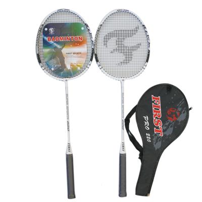 China High Quality Aluminum Alloy One Carbon Training Badminton Racket Set for sale