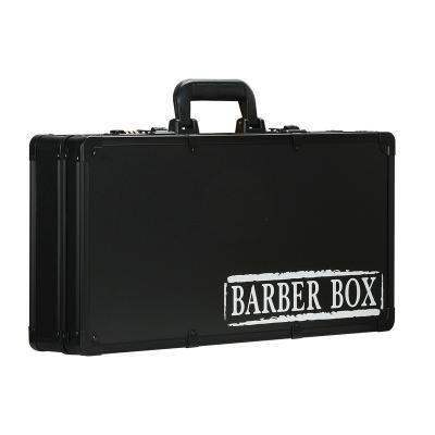 China Music & Lights Barber Case With Mirror Portable Business Black Aluminum Carrier for sale