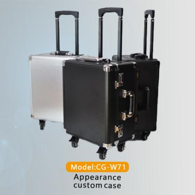 China Rugged Aluminum Aluminum Hard Case Flight Case Hand Suitcase Carrying Case with Customized Foam and Logo Printing for sale