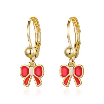 China Environmentally Friendly New Trends Cute Arc-knot Drop Earrings For Women Birthday Gift Child Exquisite Small Girl Earring for sale