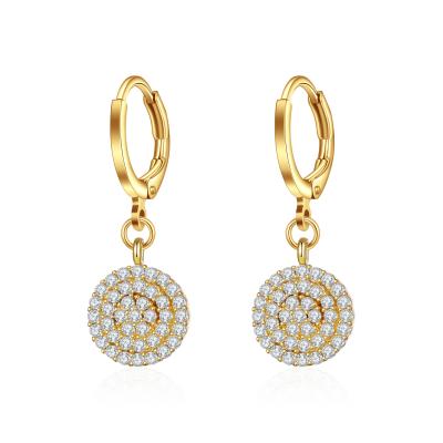 China Crystal Zirconia Silver Color Good Quality Fashion Jewelry Wedding Shiny Female Earring Environmental Friendly Women Drop Earrings for sale