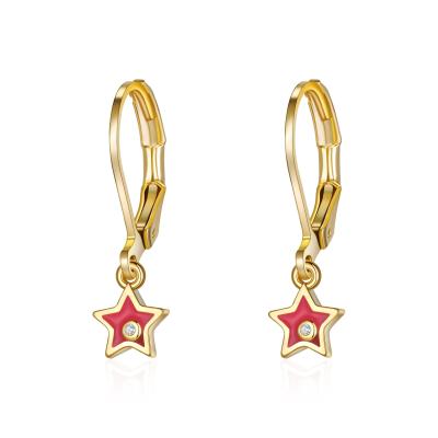 China Korean Jewelry 2021 Fashion Zircon Fashion Gold Environmental Friendly Star Earrings Top Earring Women Women for sale