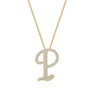 China Environmental Friendly Gold Plated Zircon Initial Necklace For Women Letter Personalized Name Jewelry Pendant Gift For Girlfriend for sale