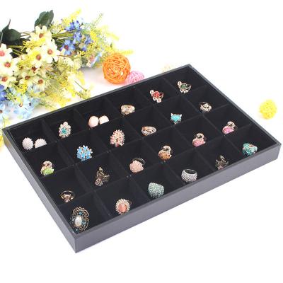 China Flannel Jewelry Display Tray Black Flannel 24 Storage Tray Jewelry Display Box Jewelry Display Props Wholesale for sale