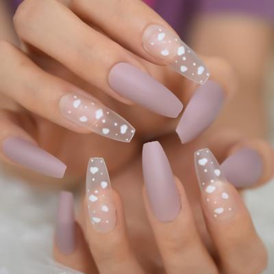 China Design 28 Pcs Decoration Fake Nails Cloud Pattern Matte For Party Long Coffin Shape Press On Nail for sale