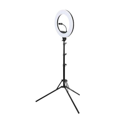 China 3000K-6000K dimmable ring led lamp studio camera fill ring lamp photo make up selfie ring light with tripod and stand HS001-L for sale