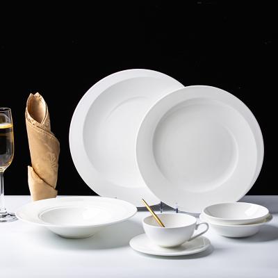 China Sustainable Ceramic Wholesale Price High End Used Tableware Sets For Banquet Event Party Dinner Set Ceramic Marble Tableware for sale