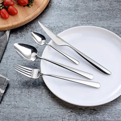 China Sustainable Stainless Steel Spoons Knife and Fork Set Hotel Restaurant Cutlery and Flatware Set for Steak for sale