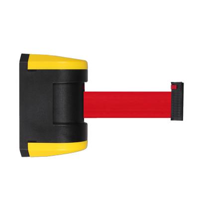 China Cassette Traust Centrifugal Wall Braking Mount Mounted Retractable 5m Queue Belt Queue Barrier Bracket for sale