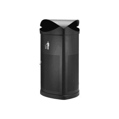 China Other Outdoor Traust Metal Black Metal Waste Bins Bin Waste Bin for sale