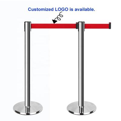 China Abgrenzungsstander Personenleitsystem Absperrstander Absperrpfosten Queue Strip Airport Barricade 2.3-3.6m length/4.8cm width for sale