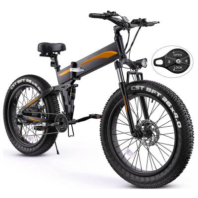 China Dropshipping Aluminum Alloy EU US Warehouse 26*4inch Flat Tire Chopper Long Range Mountain E Bike Electric Hybrid Bike for sale