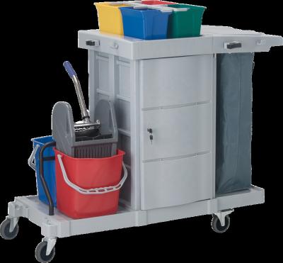 China AF08181A Multifunctional Utility Cleaning Cart With Standard Drawer Type Collecting Tray 131.2*64.8*115CM for sale