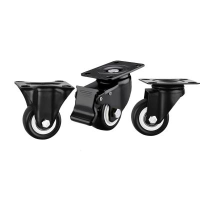 China swivel & Rigid PVC Material Wheel Casters And 2inch 50mm Black Furniture Caster For Small Trolley Polypropylene for sale