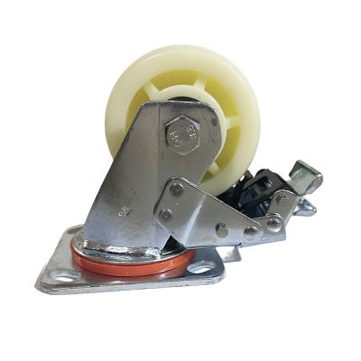 China swivel & Rigid High Quality White Rubber Heavy Duty Swivel Brake Caster 4/5/6/8 Inch for sale