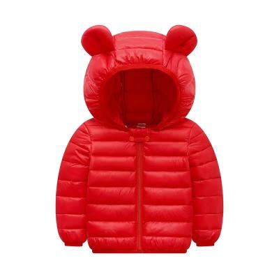 China Waterproof Jacket Kids Lightweight Babies Boys Down Coats With Ear Hoodie Spring Girl Clothes Infant Children's Jackets for sale