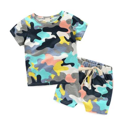 China Casual Boutique Kids' Summer Dress Sets Camouflage Print Kid Clothing for sale