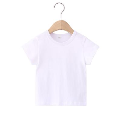 China Breathable Pure Cotton Children's T-shirt Summer Solid Color Short Sleeve T-shirt T-shirt Bottoming Shirt for sale