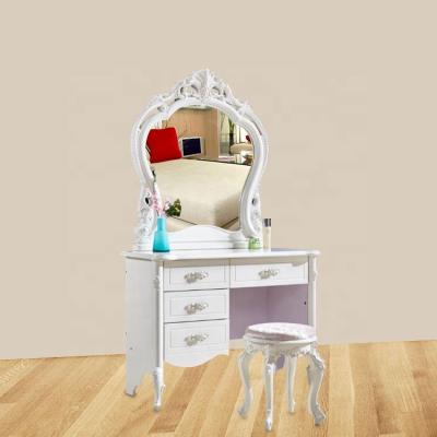 China Custom French Style Bedroom Furniture White Mirror Dresser Sets for sale