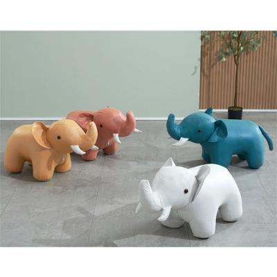 China (Others) Wholesale Adjustable Leather Moose Train Shoe Sofa Kids Wooden Foots Animal Stool for sale