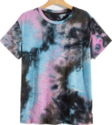 China QUICK DRY Hot Sales Design OEM Production Fashion Classic Neck Tie Dye Cotton Colorful Comfortable Round Tie Dye T-shirt for sale