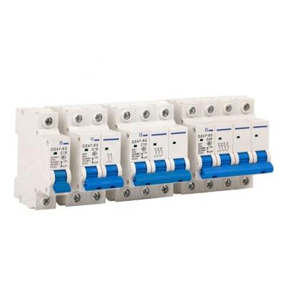 China Household Factory Supply Free Sample DIN 110V 220V DC Rail Mounted Mcb 10A 20A 63A 1P 2P For Home Appliance for sale