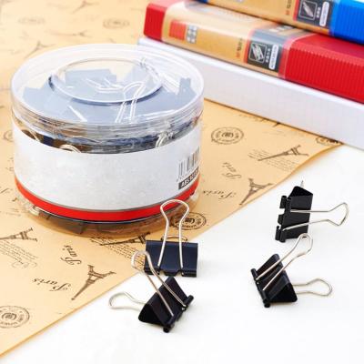 China Black 40pcs 19mm/0.75 Inch Metal Paper Clip Metal Paper Binder Staples Office Stationary School for sale