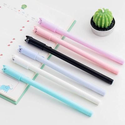 China Cat Pens 2021 Bulk Buy China Pen Cute Color Gel Pen Custom Cheap Promotional Plastic Funny Cat Pen for sale