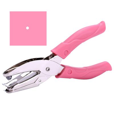 China Office Circle Metal Small Hole Simple Handheld Paper Punch Hole Punches with Soft-Handled for Tags Clothing Ticket for sale