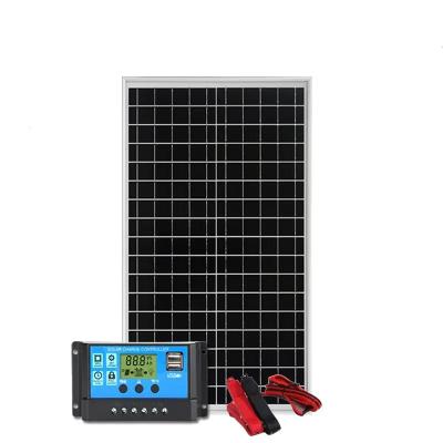 China Home 10W 20W 30W 12V Monocrystalline Solar Panel Battery Charger Kit for Off Grid System for sale