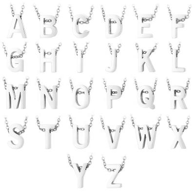 China TRENDY Fashion Cheap Alphabet Letter Jewelry Pendant Stainless Steel Initial Necklaces for sale