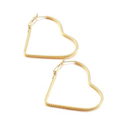 China FASHIONABLE hot sale elegant gold jewelry personalized 33mm 50mm big heart earrings circles for women for sale