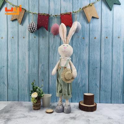 China Cute Adorable Easter Holding Bunny Couple Bunny Rabbit Fabric for Spring Home Decor for sale