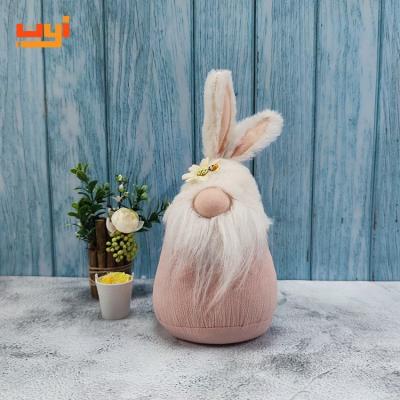 China Cute Easter Spring Table Decor Rabbit Holiday Party Gift Ornament Bunny Gnome Handmade Adorable Feminine Decoration With Long Ear for sale