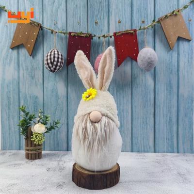 China Custom Stuffed Male Gnome Factory Eco-Friendly Materials Factory Easter Festival Decoration Holiday Table Decor Cotton Fabric With Bunny Ears for sale