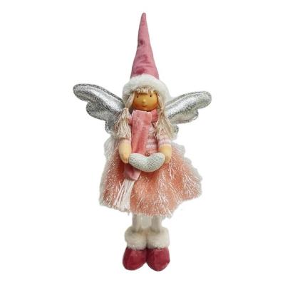 China Suitable Plush Angel Wing Hanging Ornament Decorative Cloth Price Christmas Ornaments for sale