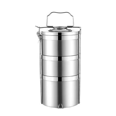 China Sustainable Portable Tiffin Lunch Box Heat Preservation Food Container Metal Tableware Multilayer Stainless Steel Lunch Box for sale