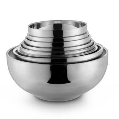 China Sustainable Stainless Steel Bowl With Lid Set Stainless Steel Handmade Double Soup Bowl for sale