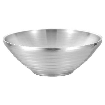 China High Capacity Salad Bowl Double Wall Ramen Bowl 304 Stainless Steel CLASSIC Polishing Soup Bowl With Anti-scalding for sale