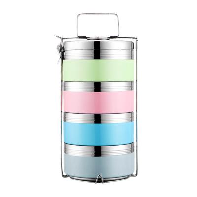 China Eak Thermal Proof Sustainable Insulated L Boxes Leakproof 3 Layers Of Stackable Stainless Steel Hot Lunch Box for sale