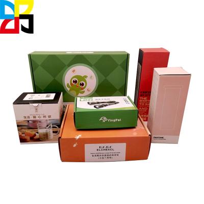 China Recycled Materials Custom Rectangle Recycle Kraft Paper Shipping Boxes Wrinkled Paper Custom Logo Printed for sale